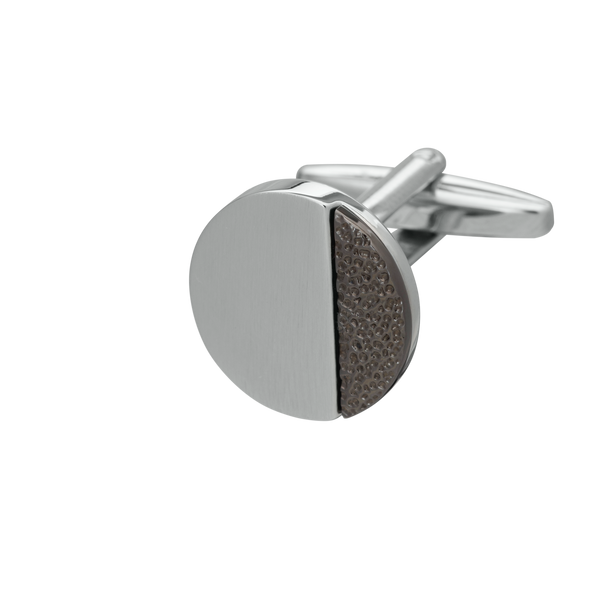 Gunmetal and Silver Hammered Odds Cufflinks