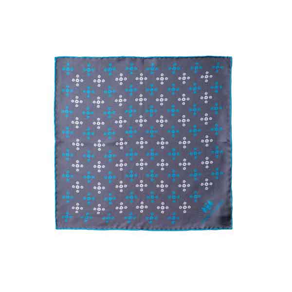 Teal Revolving Knot Silk Pocket Square by Elizabeth Parker