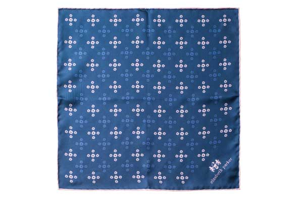 Pink Revolving Knot Silk Pocket Square By Elizabeth Parker