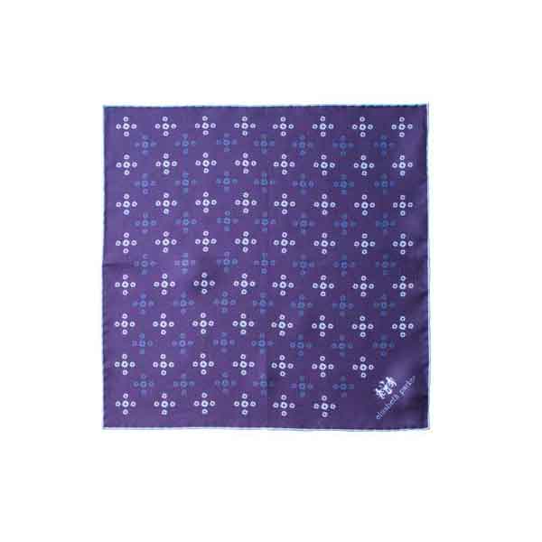Sky Blue Revolving Knot Silk Pocket Square by Elizabeth Parker