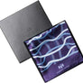 Navy, light blue and white rope twist silk pocket square by Elizabeth Parker