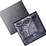 Grey Paisley Swirl Silk Pocket Square by Elizabeth Parker