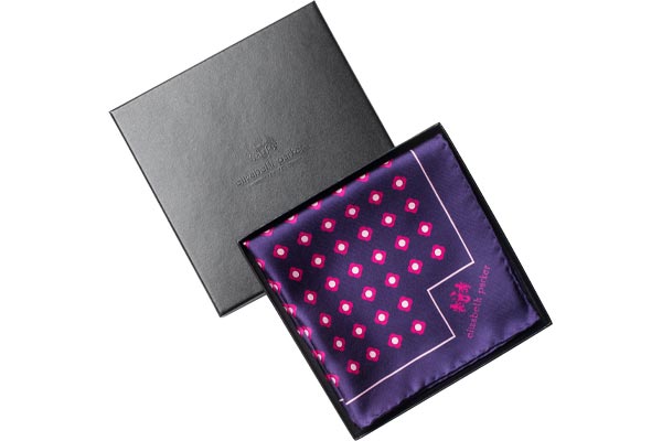 Pink Daisy Do Silk Pocket Square by Elizabeth Parker