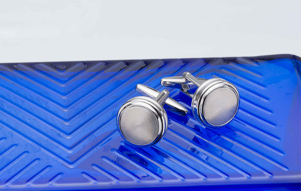 Barrelled Edge Turned Metal Cufflinks
