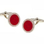 Embossed Red and Pink Cufflinks