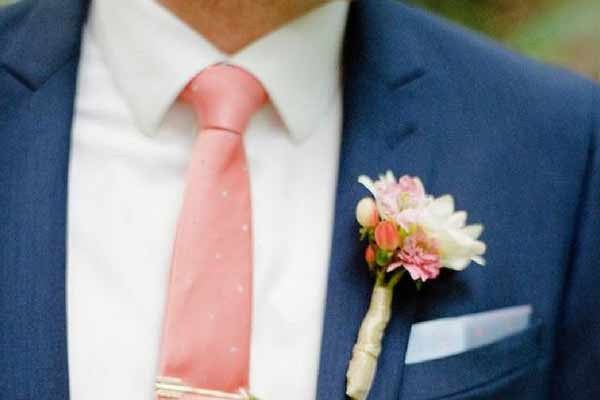 Wedding Coral, Gold and Navy