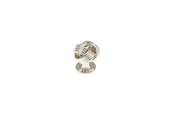 Single Silver Knot Weave Dress Stud