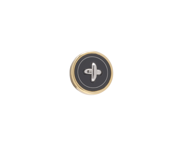Bold Button Onyx Lapel Pin