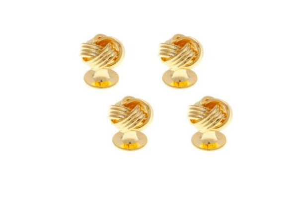 4 Gold Plated Woven Knot Dress Studs Set