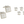 4 Square Mother Of Pearl Dress Studs & Cufflinks Set