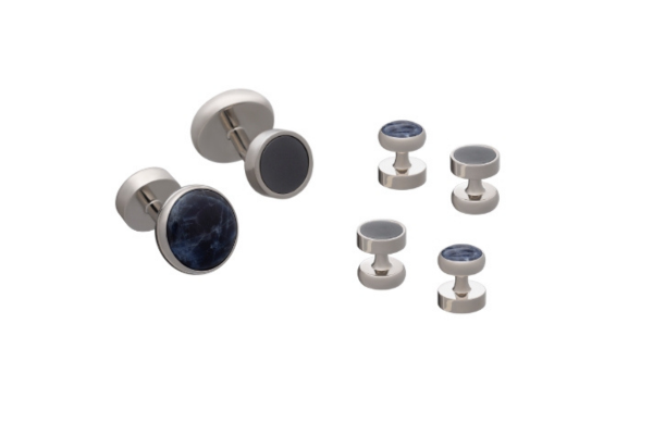 All Change Reversible Hematite & Sodalite Dress Studs & Cufflinks