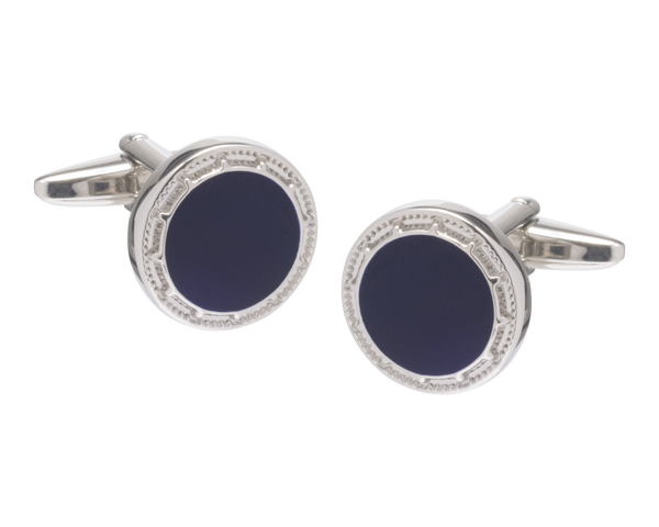 Bezel Navy Cufflinks