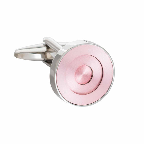 Pink Concentric Ring Cufflinks
