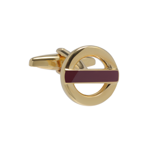 Roundel Gold and Burgundy Cufflinks