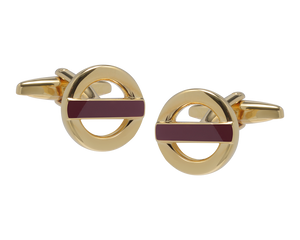 Roundel Gold and Burgundy Cufflinks