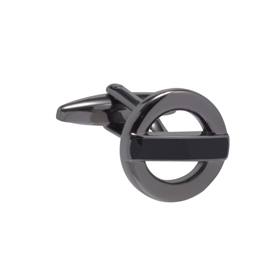 Roundel Gunmetal and Black Cufflinks