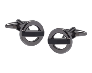 Roundel Gunmetal and Black Cufflinks