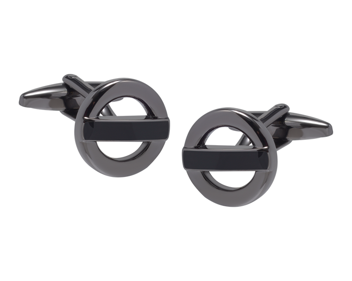 Roundel Gunmetal and Black Cufflinks