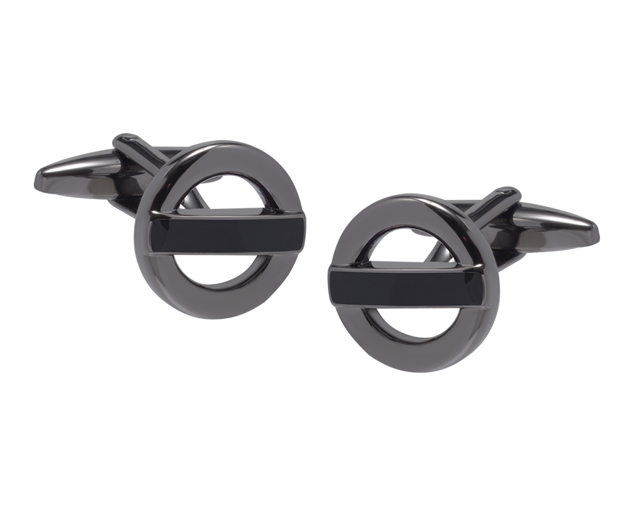 Roundel Gunmetal and Black Cufflinks