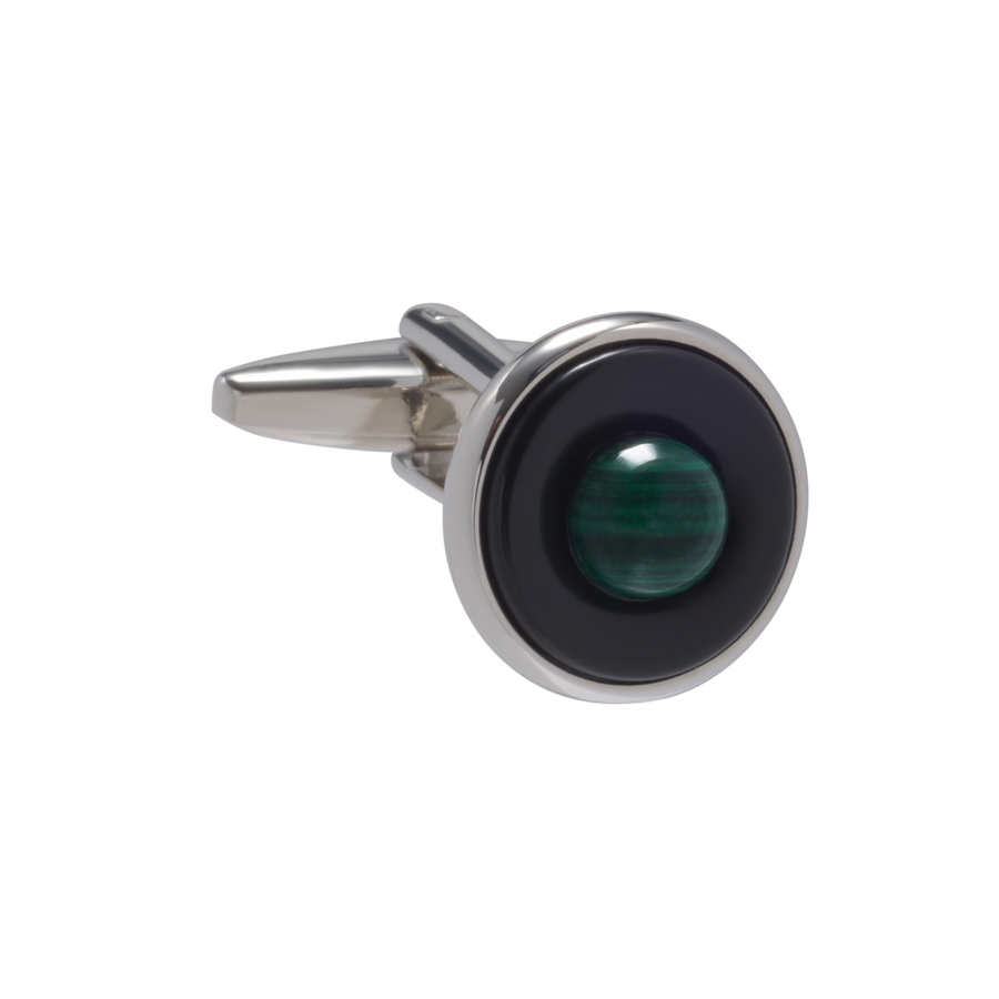 Saturn Sphere Malachite Cufflinks
