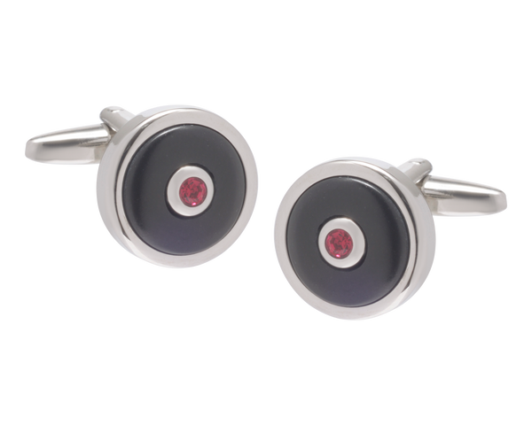 Odot Onyx & Red Cufflinks
