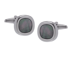 Squircle Smokey Mother of Pearl Cufflinks