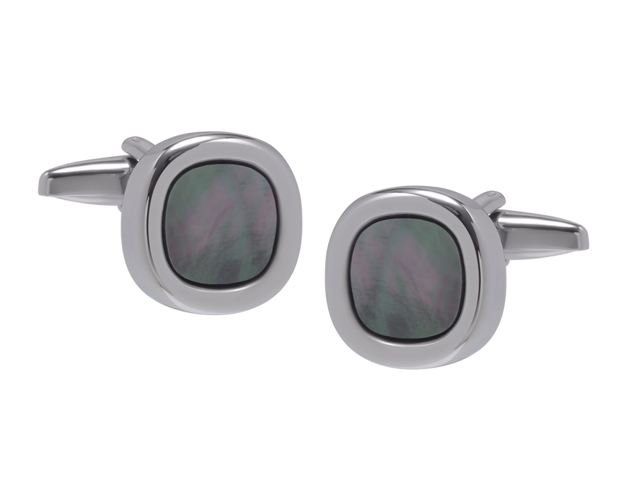 Squircle Smokey Mother of Pearl Cufflinks