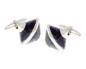 Covered Corners Sodalite Blue Cufflinks