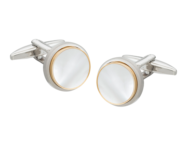 The Classic Mother Of Pearl Gold Edge Cufflinks