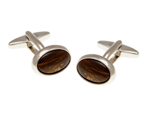 Oval Tiger Iron Cufflinks
