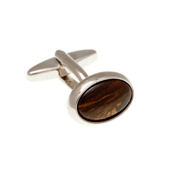 Oval Tiger Iron Cufflinks