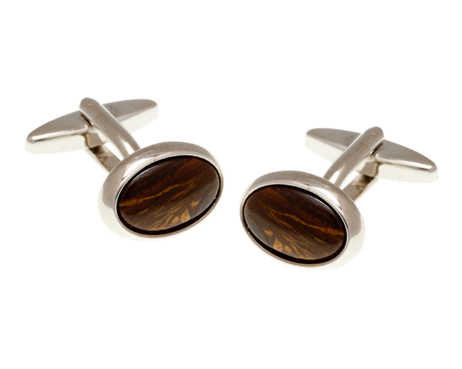 Oval Tiger Iron Cufflinks