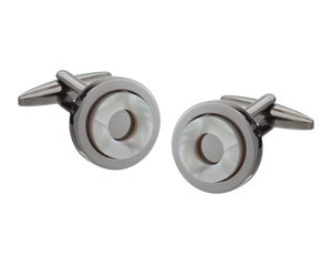 Round in Circles' Gunmetal Cufflinks