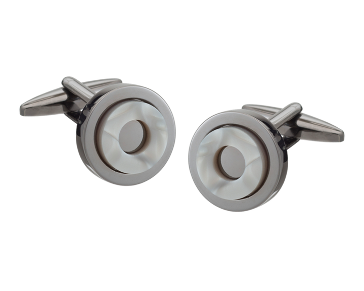 Round in Circles' Gunmetal Cufflinks