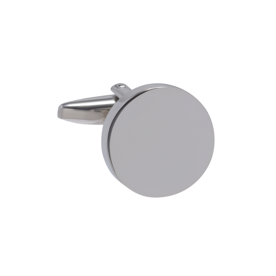 Personalised Stainless Steel Round Cufflinks with Complimentary Engraving (T)