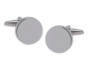 Personalised Stainless Steel Round Cufflinks with Complimentary Engraving (T)