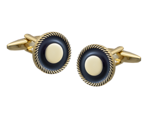 Ropesque Black and Gold Cufflinks