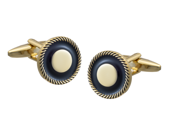 Ropesque Black and Gold Cufflinks