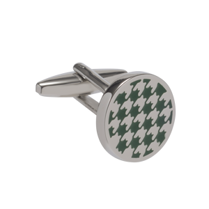 Green Houndstooth Cufflinks