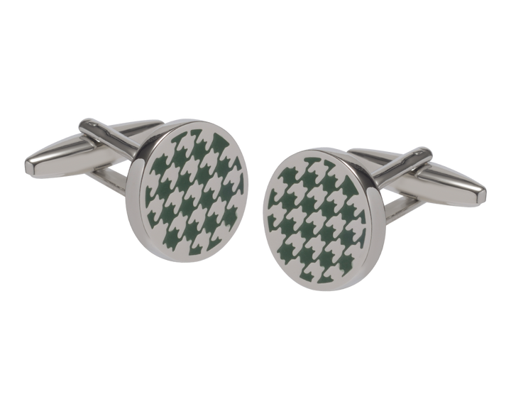Green Houndstooth Cufflinks