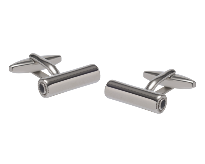 Black Fancy Ended Tube Cufflinks