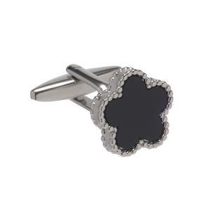 Pentamerous Flower Onyx Cufflinks