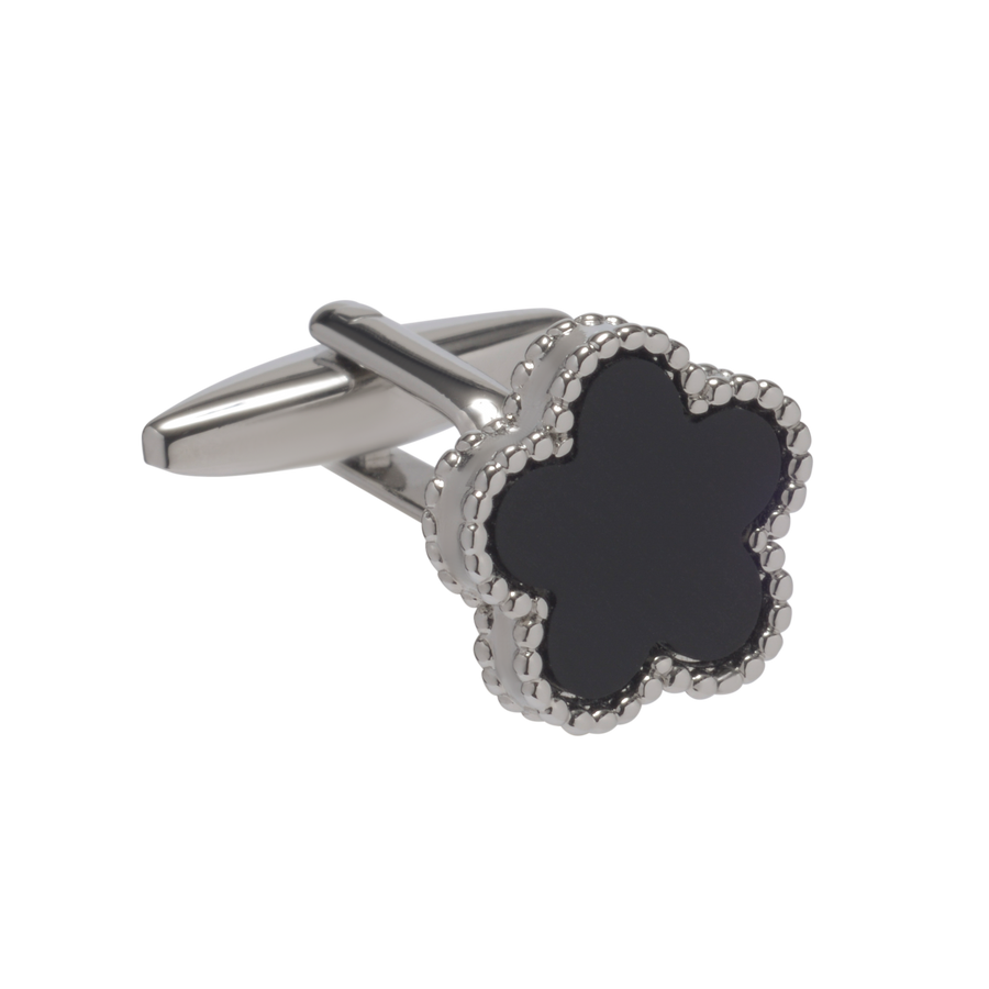 Pentamerous Flower Onyx Cufflinks