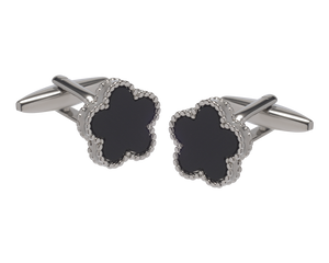 Pentamerous Flower Onyx Cufflinks