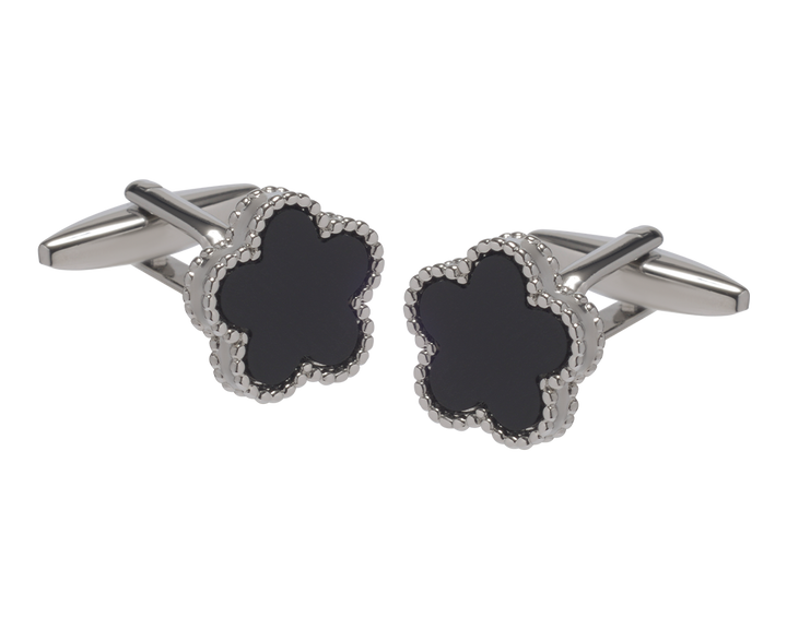 Pentamerous Flower Onyx Cufflinks