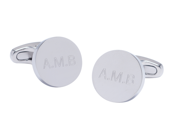 Personalised Stainless Steel Round Cufflinks
