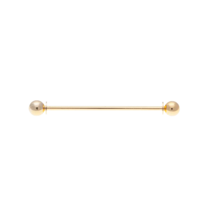 Two Round Balls Gold Plated Collar Tie Bar