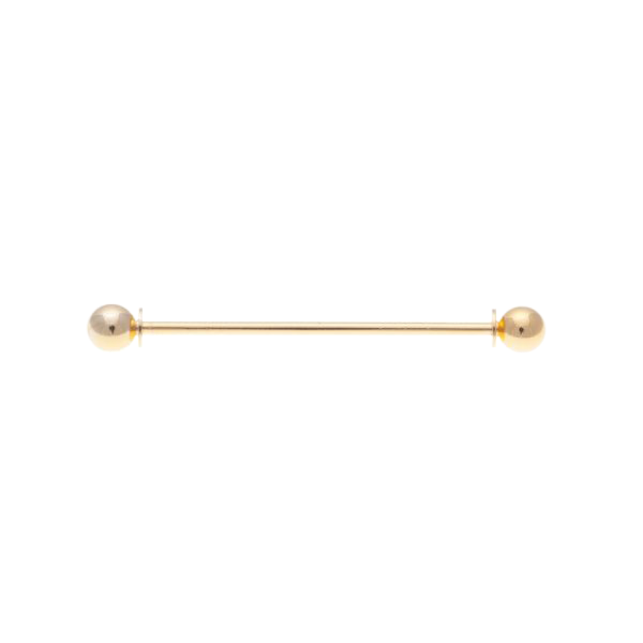 Two Round Balls Gold Plated Collar Tie Bar