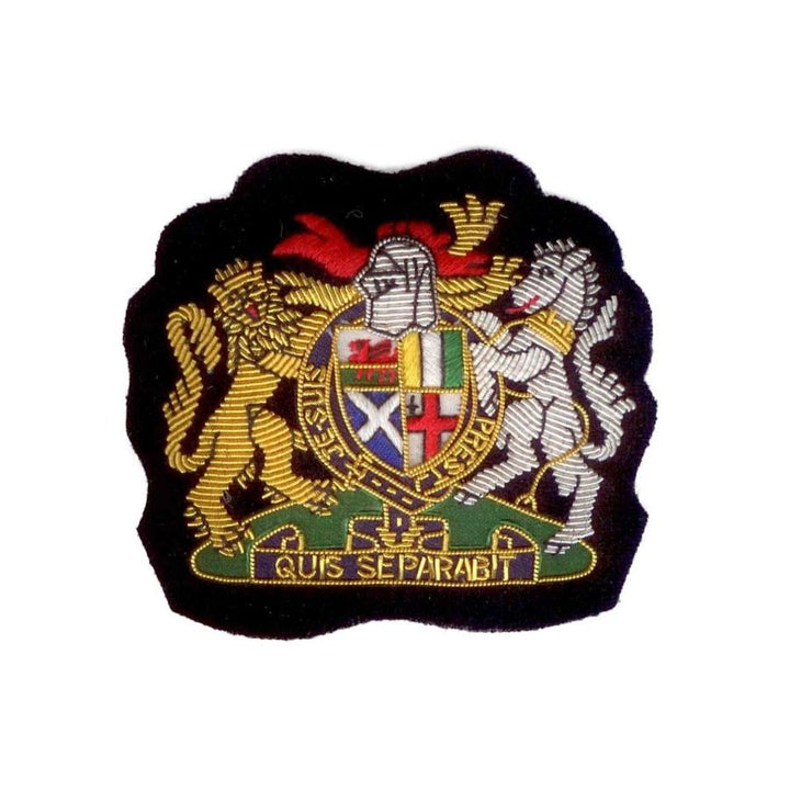 Hand Embroidered Heraldic Blazer Badge Crest With Gold & Silver Bullion Wire - BB013 (YY)