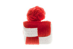 Chess Board Red & White Cuffknots Knot Cufflinks - by Elizabeth Parker England